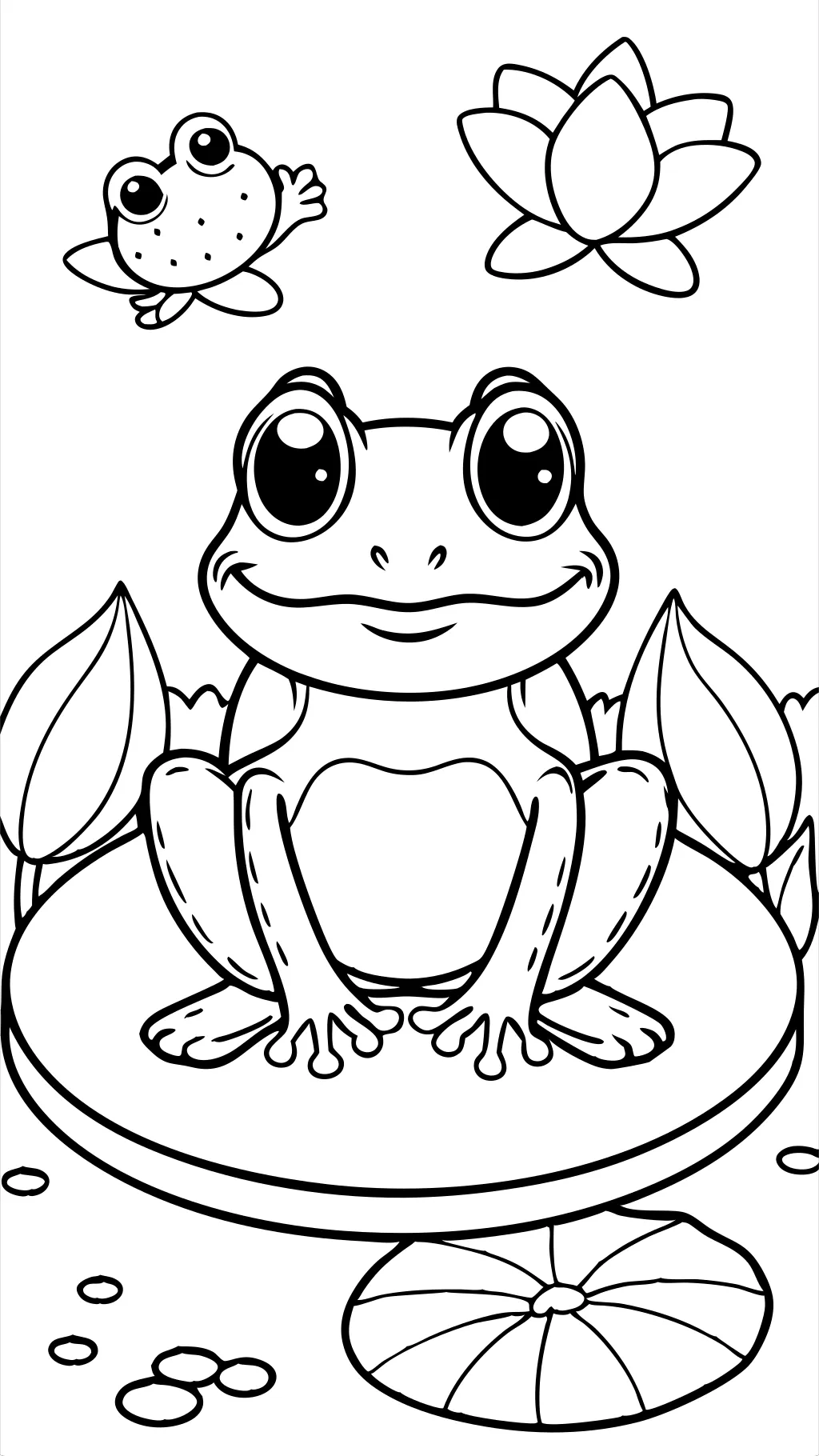 coloriage de grenouille mignonne